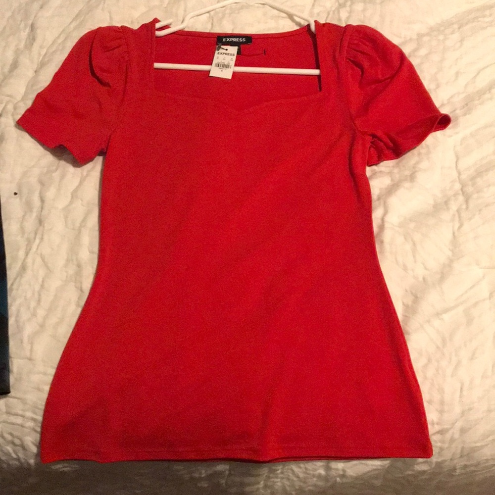 Small Red short sleeve Express top - new with tags
